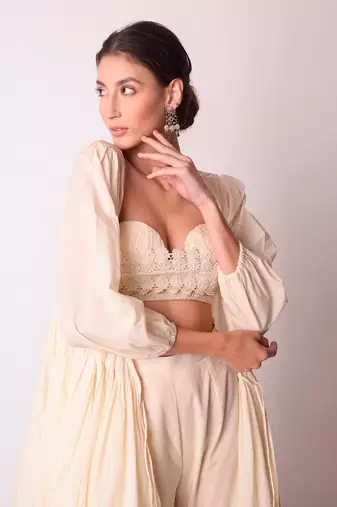 Ivory Organic Cotton Jacket Set