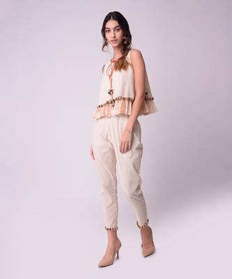 Ivory Organic Cotton Top With Pants 1
