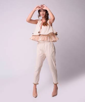 Ivory Organic Cotton Top With Pants 2