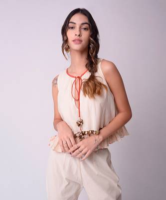 Ivory Organic Cotton Top With Pants 4
