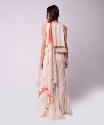 Ivory Organic Cotton Sharara Set 3