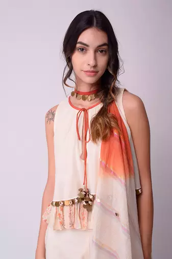 Ivory Organic Cotton Sharara Set
