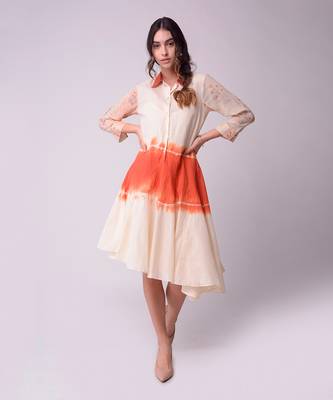 Ivory & Rust Organic Cotton Dress 1