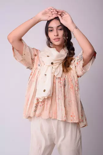 Ivory Organic Cotton Top With Pants