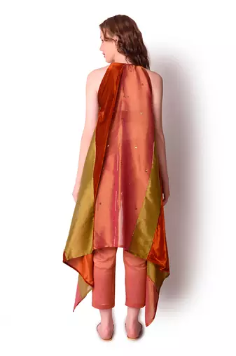 Multicolour Tissue Jacket Set