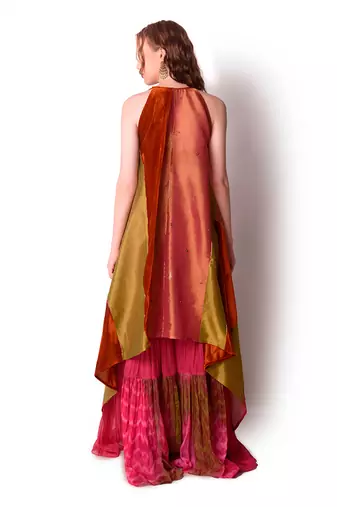 Multicolour Tissue Jacket Set