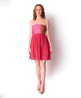 Magenta Crepe Dress 1