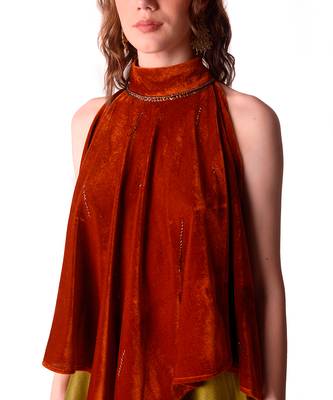 Rust & Olive Tissue Sharara Set 3