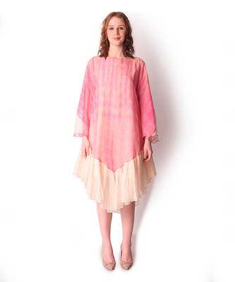 Rose Pink & Ivory Organza Dress 1
