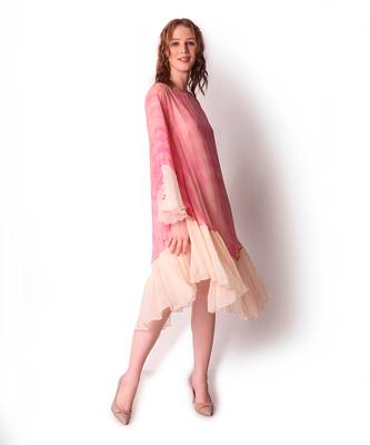 Rose Pink & Ivory Organza Dress 2