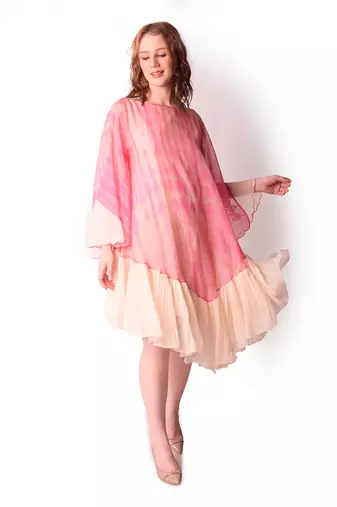 Rose Pink & Ivory Organza Dress