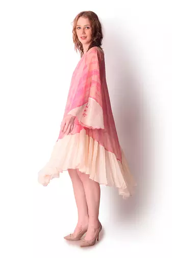 Rose Pink & Ivory Organza Dress