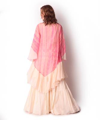 Rose Pink & Ivory Organza Sharara Set 3