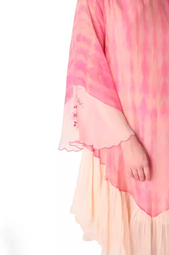 Rose Pink & Ivory Organza Sharara Set