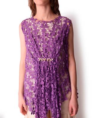 Purple & Ivory Cotton Sharara Set 5