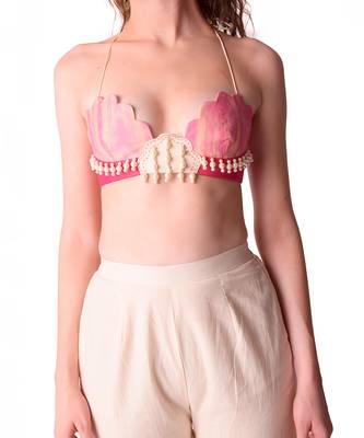 Rose Pink & Ivory Organza Sharara Set 4