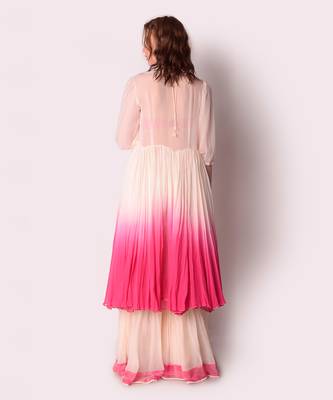 Rose Pink & Ivory Organza Jacket Set 5