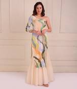 Ivory Print Organic Cotton Sharara Set