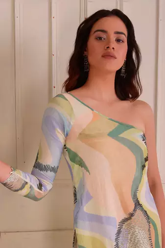 Ivory Print Organic Cotton Sharara Set