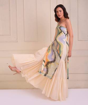 Ivory Print Organic Cotton Sharara Set 4