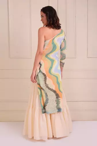 Ivory Print Organic Cotton Sharara Set