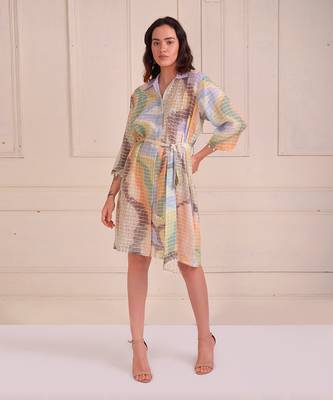Ivory Print Organic Cotton Dress 1