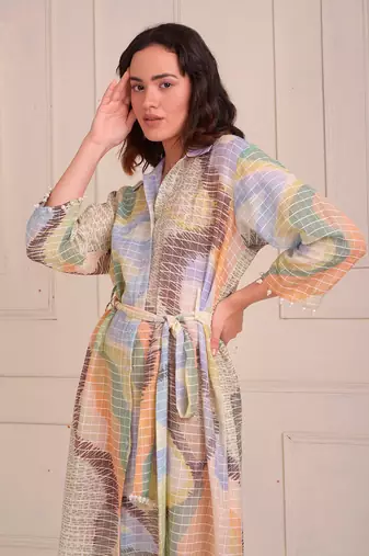 Ivory Print Organic Cotton Dress
