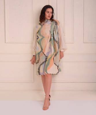 Ivory Print Organic Cotton Dress 1