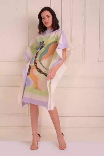 Ivory Print Organic Cotton Dress