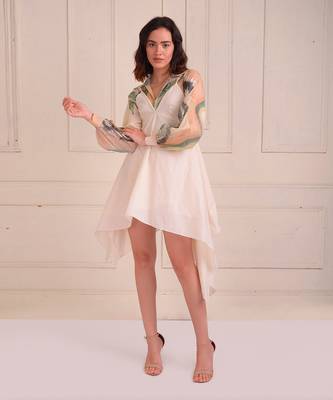 Ivory Print Organic Cotton Dress 1