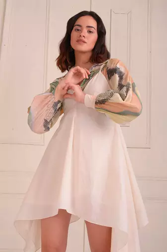Ivory Print Organic Cotton Dress