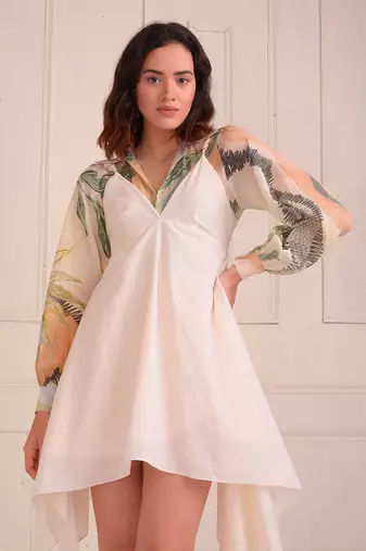 Ivory Print Organic Cotton Dress