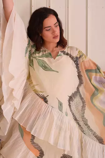 Ivory Print Organic Cotton Dress
