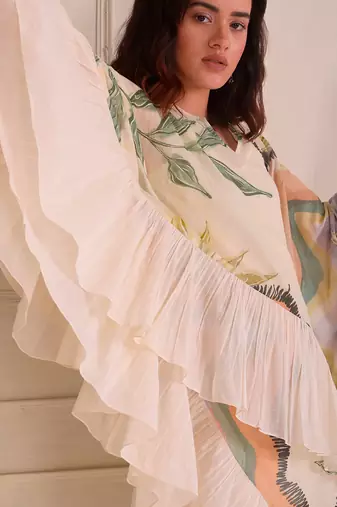 Ivory Print Organic Cotton Dress