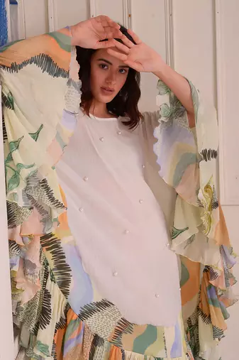Ivory Print Organic Cotton Dress