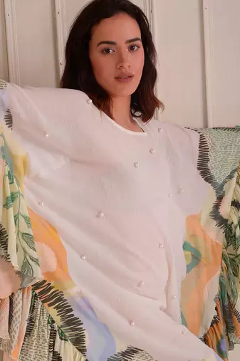 Ivory Print Organic Cotton Dress