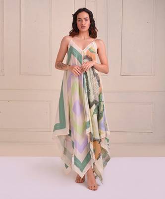Ivory Print Organic Cotton Dress 1