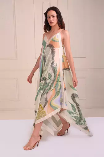 Ivory Print Organic Cotton Dress