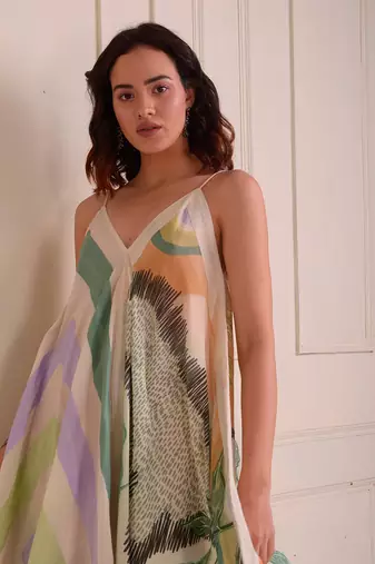 Ivory Print Organic Cotton Dress