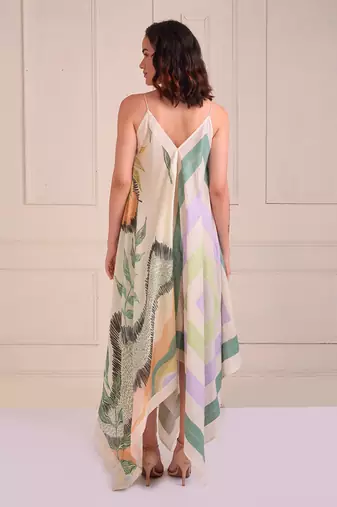 Ivory Print Organic Cotton Dress
