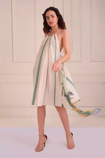 Ivory Print Organic Cotton Dress