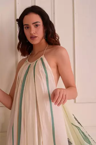 Ivory Print Organic Cotton Dress