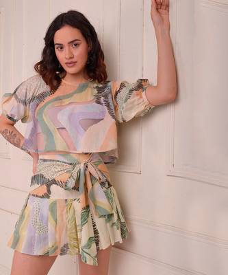 Ivory Print Organic Cotton Skirt Set 3