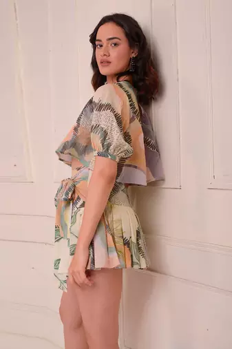 Ivory Print Organic Cotton Skirt Set
