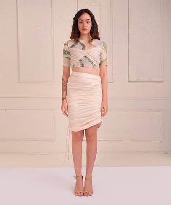 Ivory Print Organic Cotton Skirt Set 1