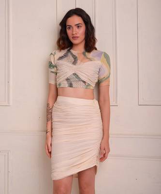 Ivory Print Organic Cotton Skirt Set 8