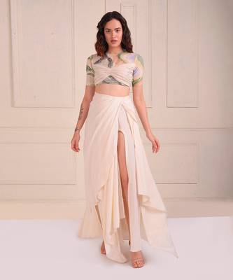 Ivory Print Organic Cotton Skirt Set 3