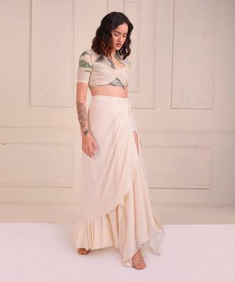 Ivory Print Organic Cotton Skirt Set 4