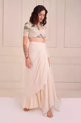 Ivory Print Organic Cotton Skirt Set