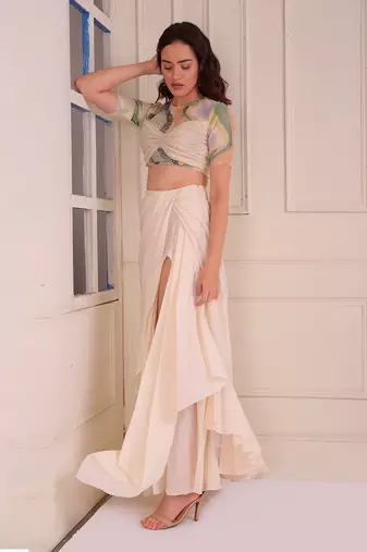 Ivory Print Organic Cotton Skirt Set